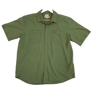 Orvis Short Sleeve Button Up Shirt Men’s XL Green Outdoor Casual Fishing